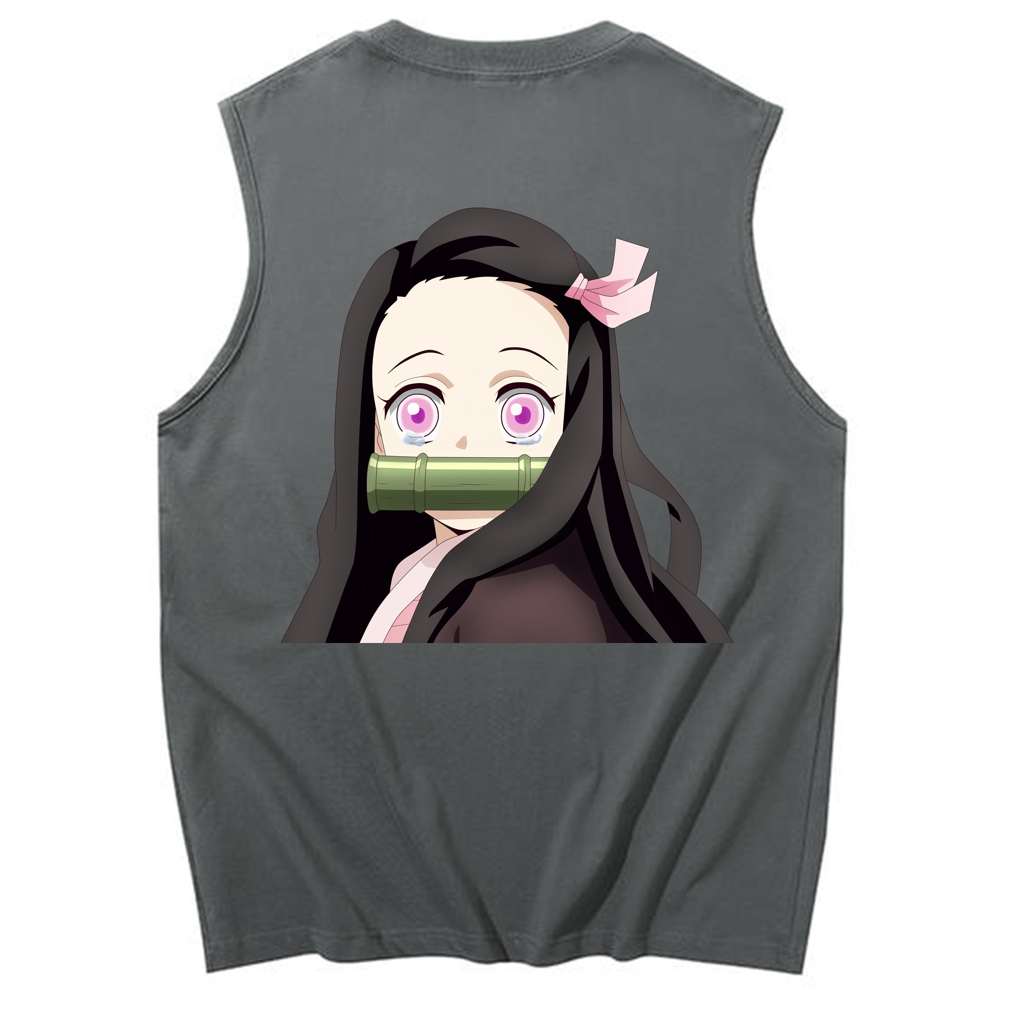 （画像用） 鬼滅の刃（きめつのやいば）竈門 禰󠄀豆子／かまど ねずこ Kamado Nezuko コットン100％タンクトップ（背面プリント）